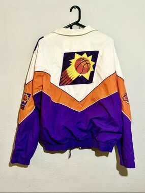 Vintage Starter Phoenix Suns Purple & Orange Retro Windbreaker Jacket Medium sz